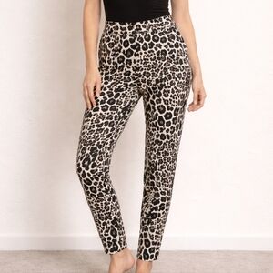 Who What Wear Black & Tan Leopard Print Ankle Pants NWT